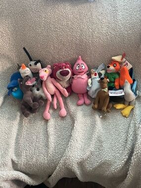 Plush Toy Lot - Pink Panther& Assorted Characters 11 total
